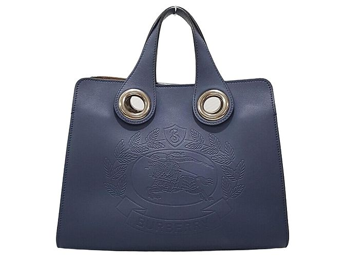 Burberry Sac Tote Crest Grommet Bleu