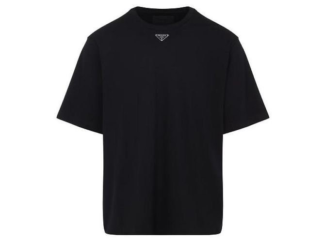 Prada Baumwoll-T-Shirt Schwarz