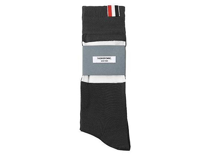 Thom Browne Stripe Mid Calf Socks Black