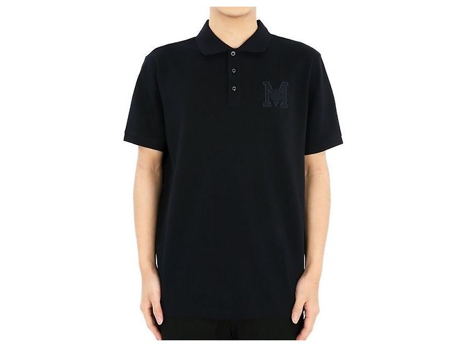 Moncler Men's Logo Patch PK Short Sleeve (Navy) Orange