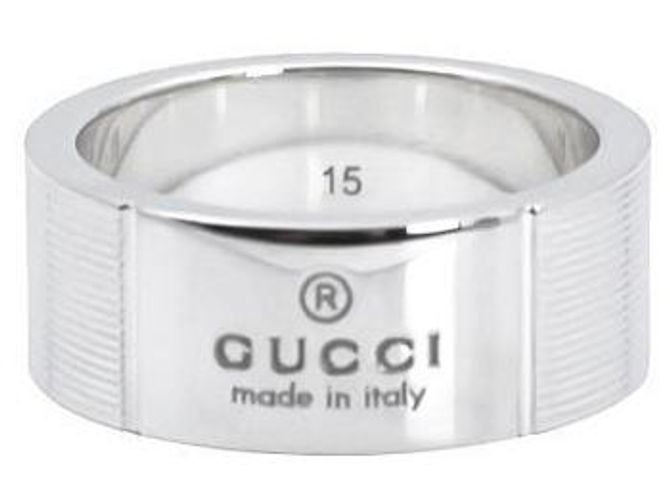 Gucci Logo Silver Ring Silvery
