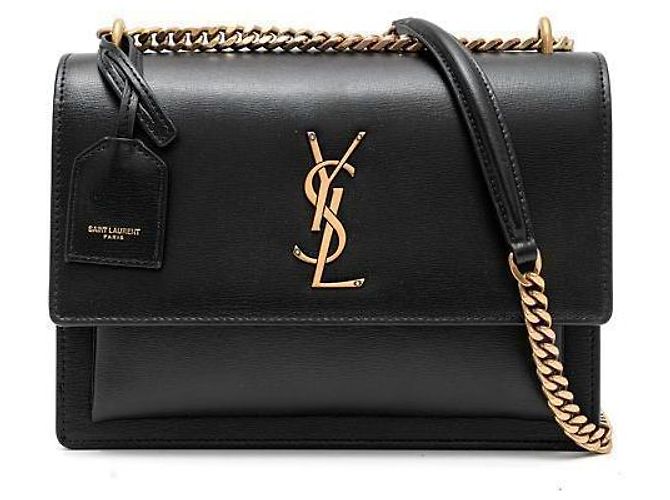 Saint Laurent Bolsa Tiracolo Monogram com Corrente Medium Preto