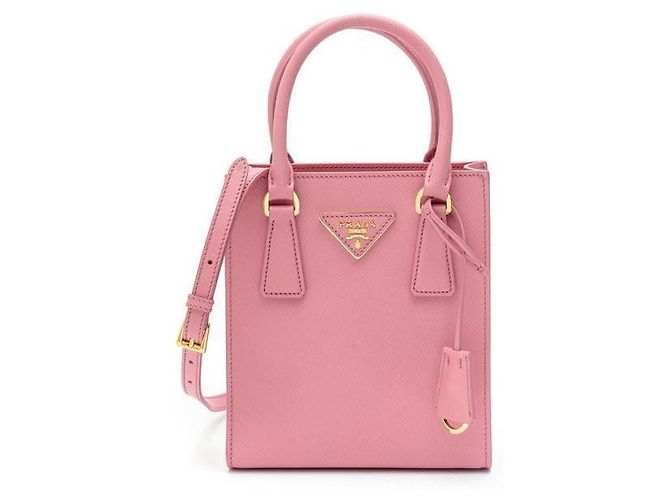 Prada Bolsa de couro Saffiano Vermelho