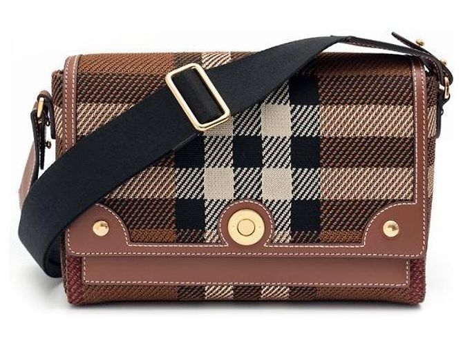 Burberry Exaggerated Check Leather Note Bag Multiple colors