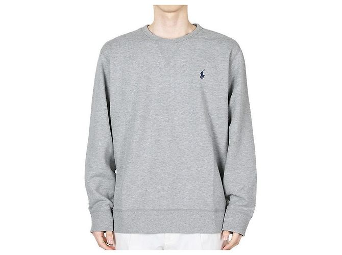 Ralph Lauren Herren Sweatshirt aus Baumwolle mit Pony-Logo Silber