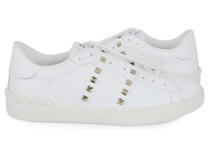 Valentino Men's Untitled Gold Stud Sneakers (White)
