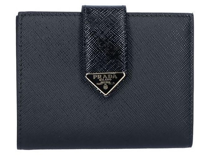 Prada Saffiano-Ledergeldbörse Schwarz