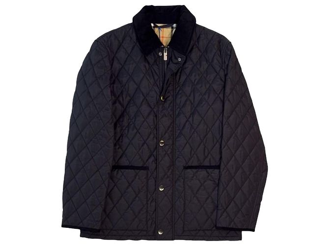 Burberry HADDINGTON Night Logo Quilted Nylon Half Jacket Black