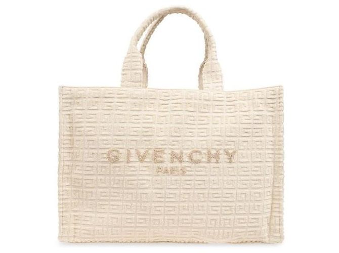 Givenchy Bolso Tote Medium de algodón terry stamp: Blanco 