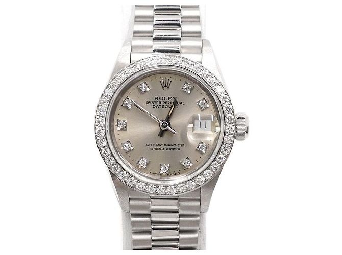 Rolex Orologio da donna Original Diamond Datejust Argento