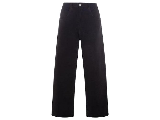Maison Martin Margiela Pantalones anchos de algodón Negro