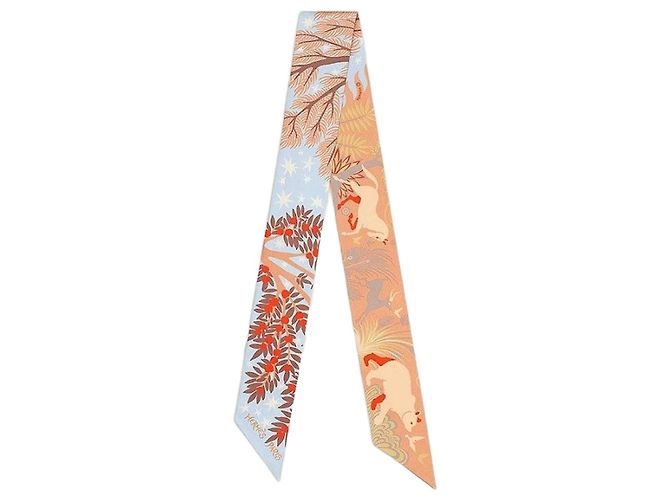 Twilly de seda Hermès Laranja
