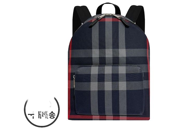 Burberry House Check Jeff Canvas Backpack Navy Black