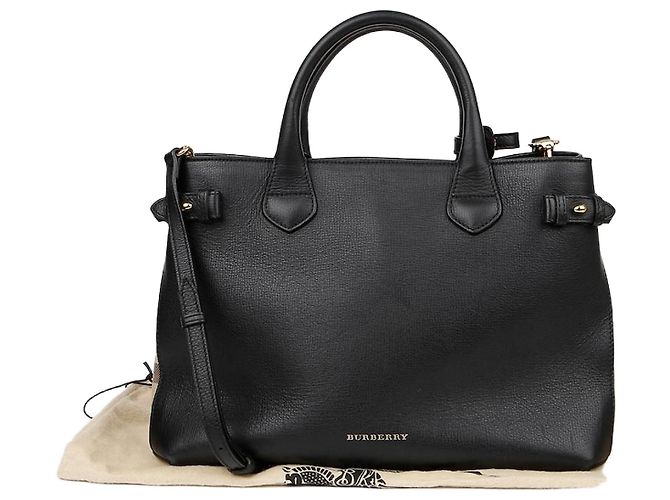 Burberry Banner Medium Tote Shoulder Bag Black