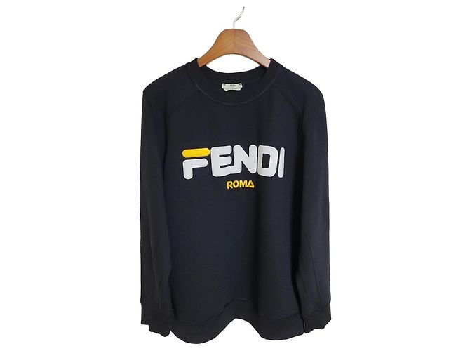 Fendi Logo Embroidery Sweatshirt Black