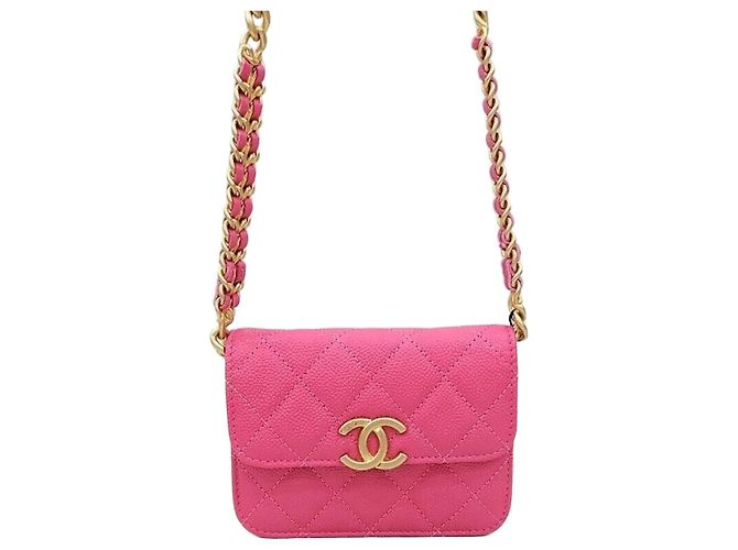 Chanel Mini borsa a tracolla Caviar Melody Chain Argento