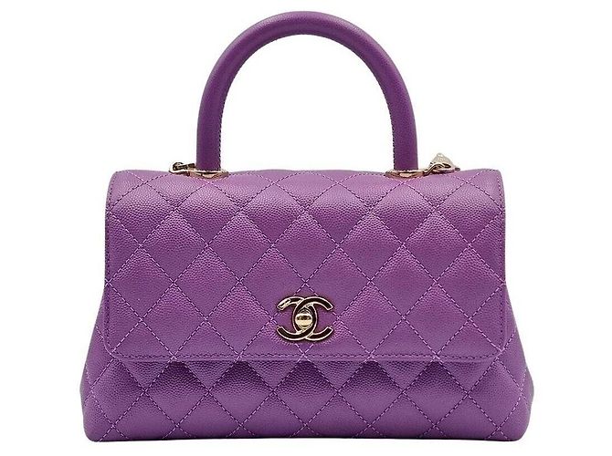 Chanel Caviar Coco Handle Violet