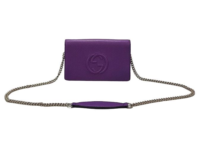 Gucci Bolsa Tiracolo Soho Mini Chain Roxo