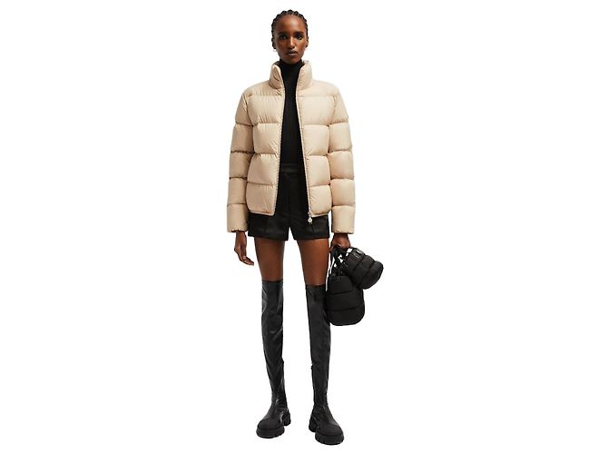 Moncler Refurbished Size Abbadia Short Down Jacket Beige Brown
