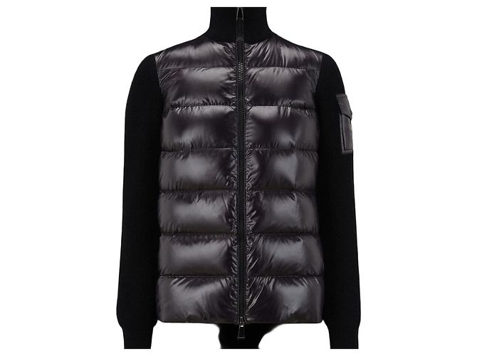 Moncler Gesteppter Wollcardigan Schwarz