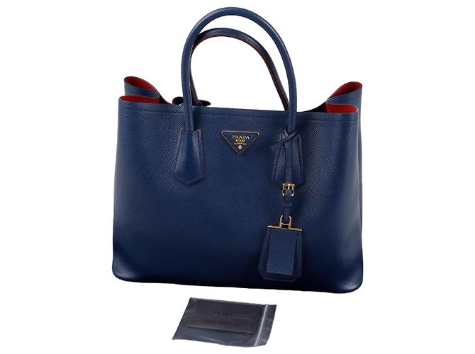 Prada Saco Tote Duplo Azul