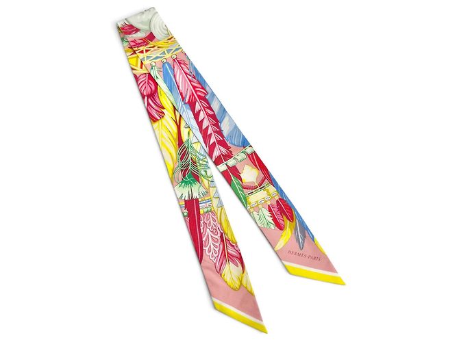 Hermès Lenço de seda Hermes Twilly Danse Pacifique Multicor