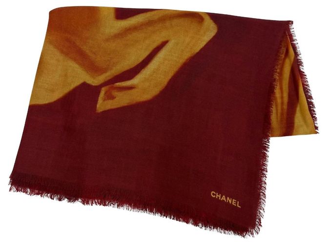 Sciarpa in cashmere Chanel Bordeaux Bordò