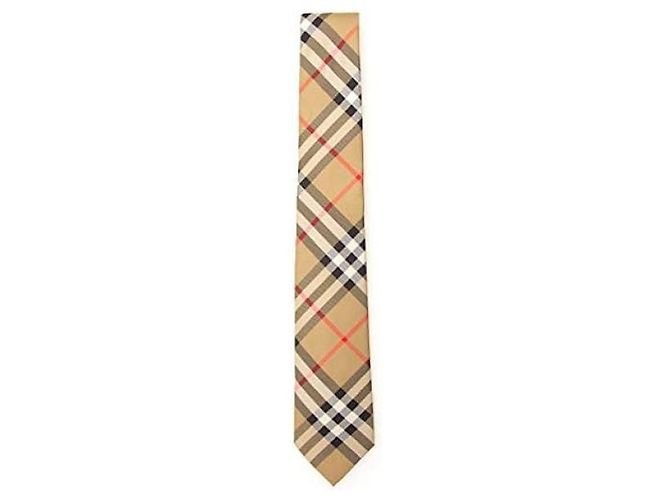 Burberry Gravata de seda xadrez Laranja