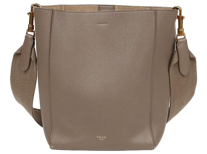 Céline Picca borsa a secchiello spalla Marrone