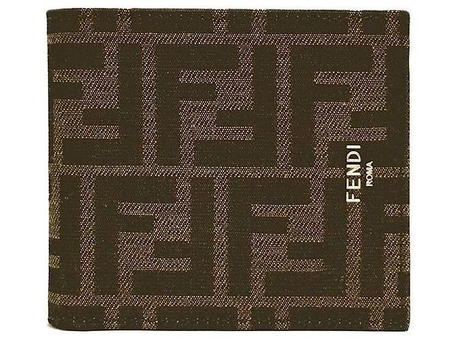 Fendi Jacquard Wallet Brown