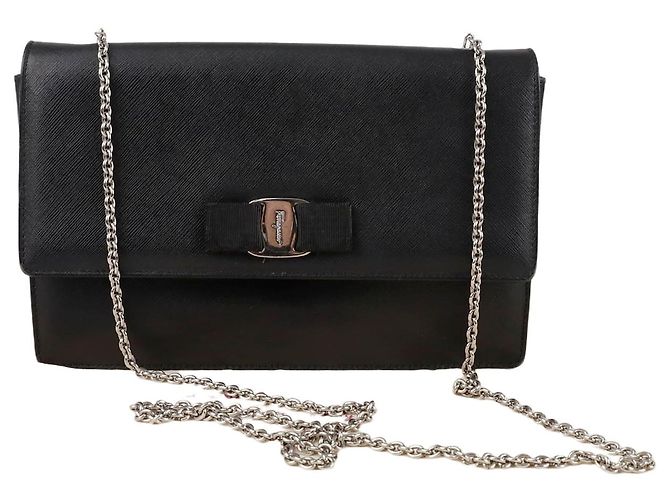 Salvatore Ferragamo Borsa a tracolla e spalla con catena Nero