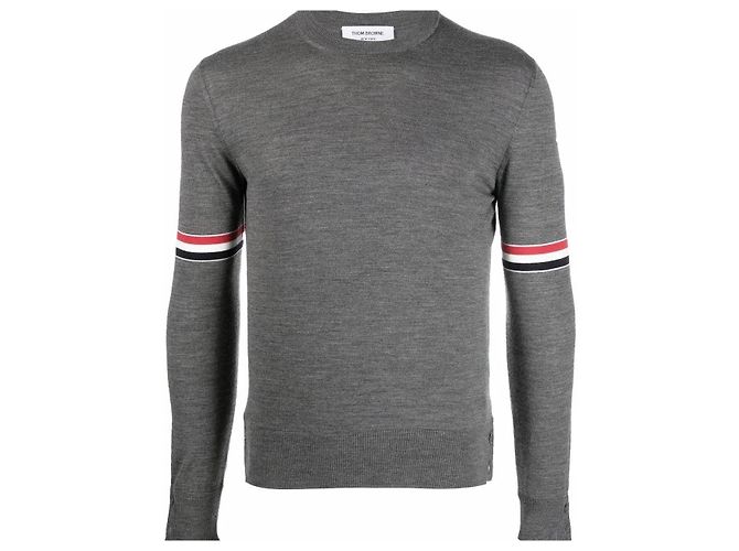 Thom Browne Armband aus Wollstrick Braun