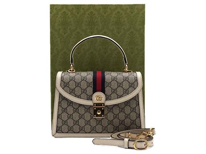 Gucci Borsa Ophidia GG Supreme Small Top Handle Marrone