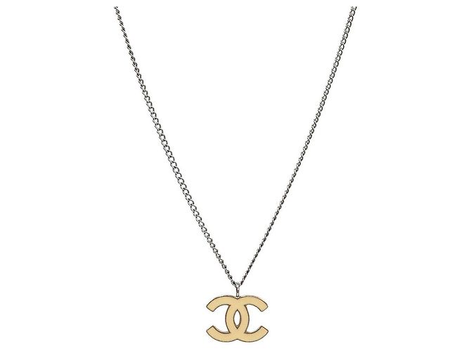 Chanel Colar CC Prata Marfim Branco