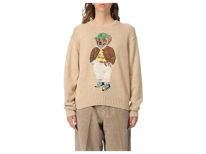 Ralph Lauren Bear Baumwollpullover mit Rundhalsausschnitt Braun 