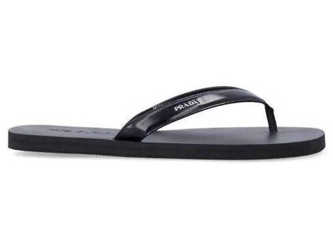 Prada Brushed Leather Flip Flops