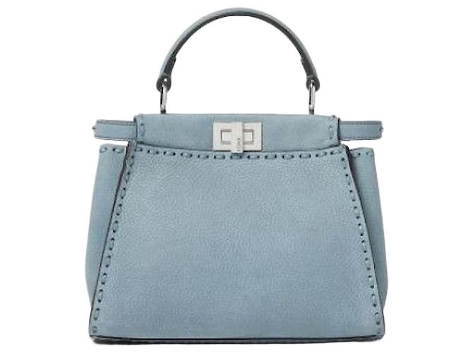 Fendi Borsa Peekaboo Mini Blu 