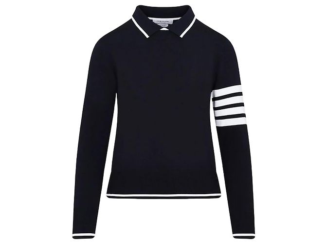 Thom Browne Pullover de viscose com riscas e tipping Multicor