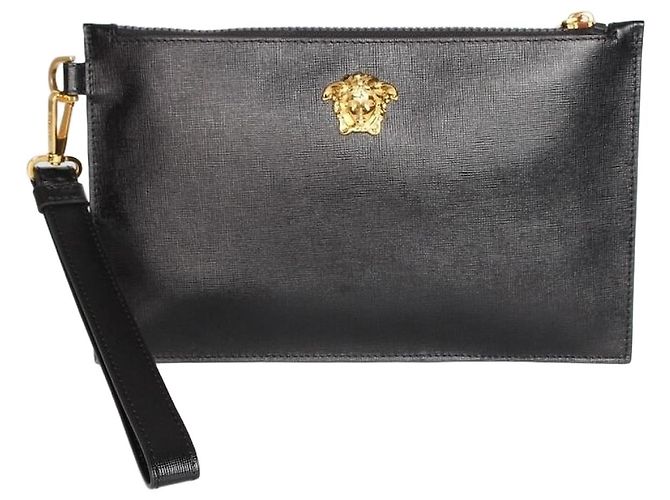 Versace Clutch preta e dourada Preto