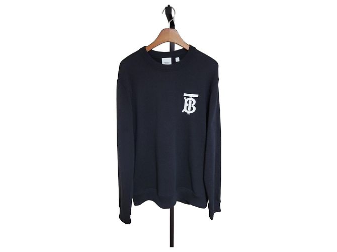Burberry TV Black TB Monogram Patch Sweatshirt Schwarz