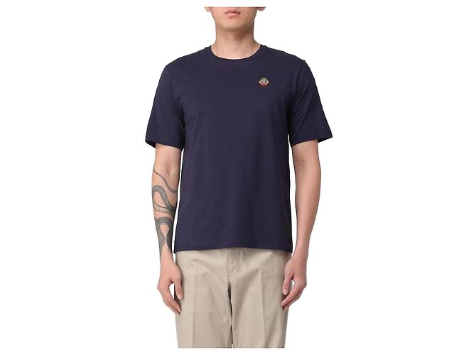 Bally Crest Logo Cotton T-shirt Blue