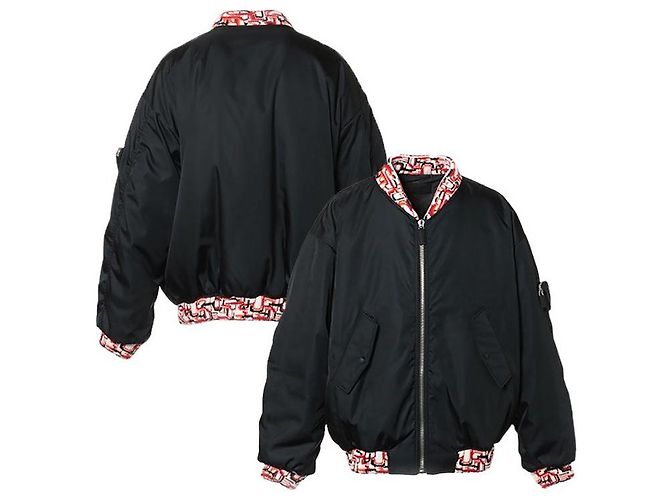 Prada Re-Nylon Knitted Bomber Jacket NERO Black