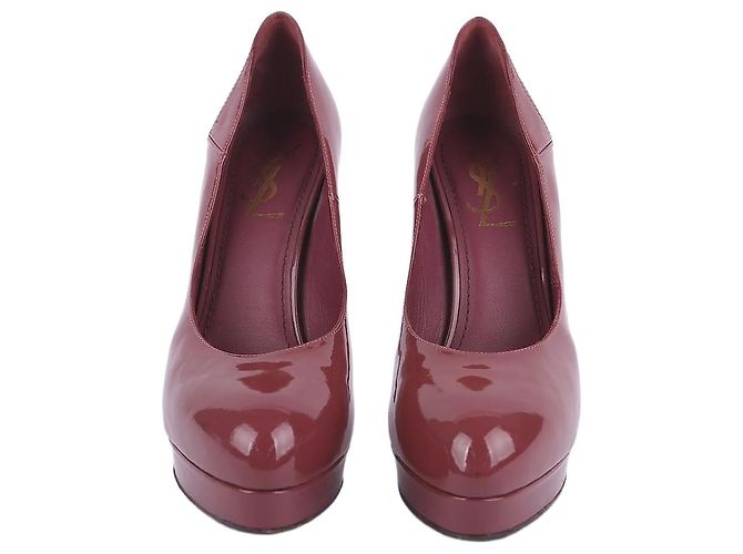 Saint Laurent Lackleder-Pumps in Burgundrot