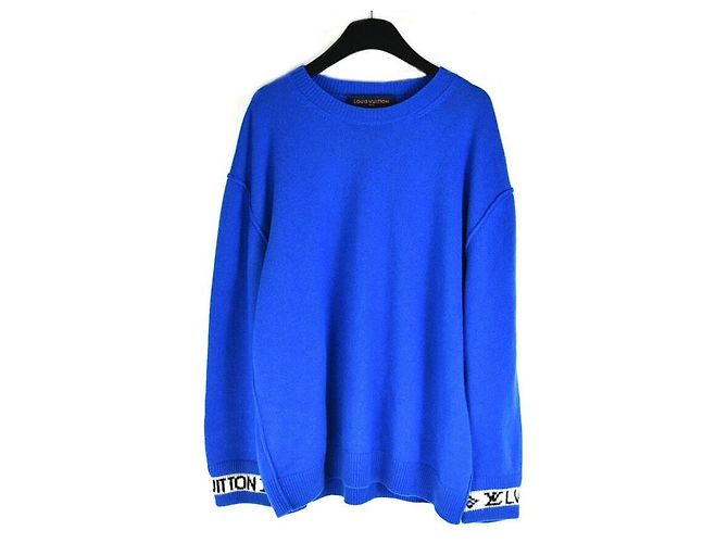 Louis Vuitton Kaschmir-Strickpullover mit Rundhalsausschnitt Blau 