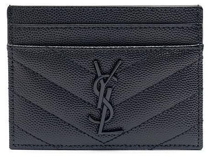 Saint Laurent Monogram Kartenetui Schwarz