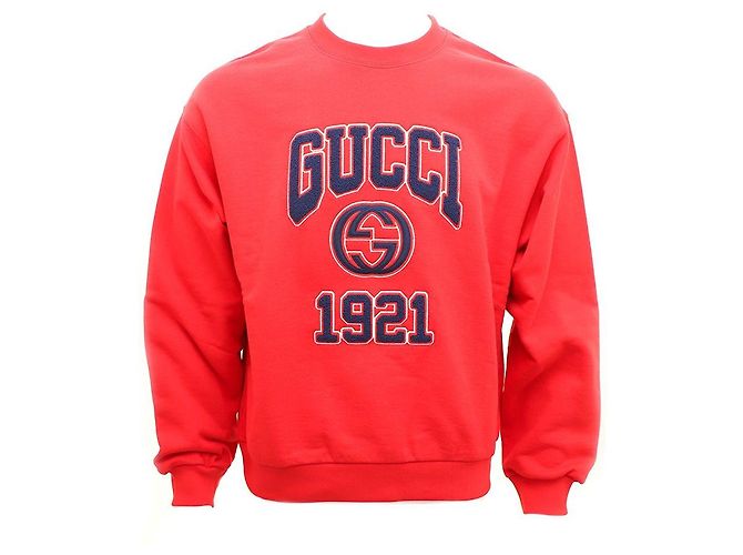 Gucci Bestickter Sweatshirt aus Baumwolljersey Rot