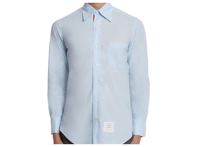 Thom Browne Tom Browne Light Blue Poplin Shirt White