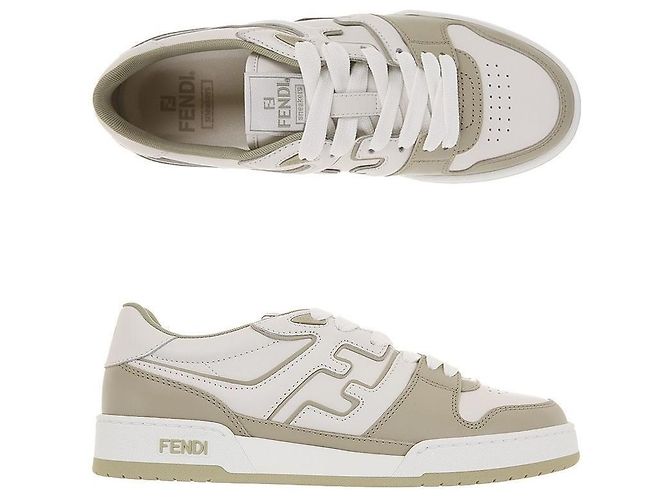 Fendi FF Logo Leather Match Sneaker AOMN Weiß