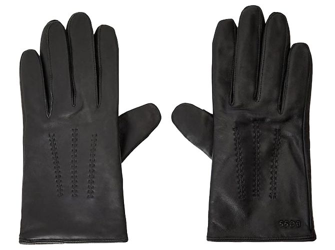Hugo Boss Refurbished Size Men's Leather Gloves Brown