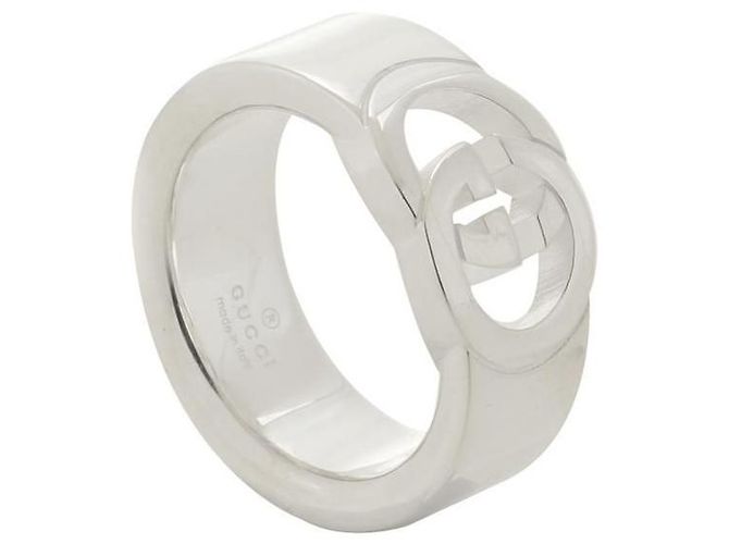 Gucci Interlocking Chevalier Ring Silber 